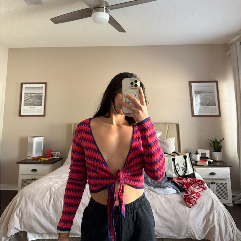 Wild honey multicolor knitted crop sweater